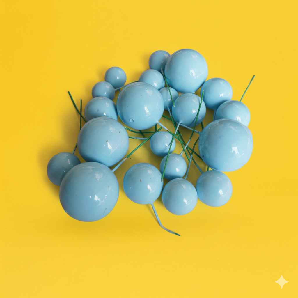 CAKE DECORATION  OR FAUX BALL SKY  BLUE (PACKET OF  20 PCS)