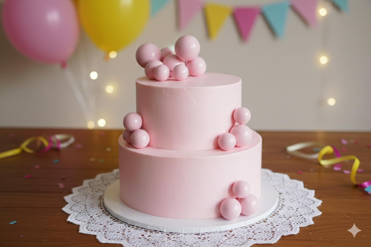 CAKE DECORATION  OR FAUX BALL  LIGHT PINK (PACKET  OF 20 PCS)