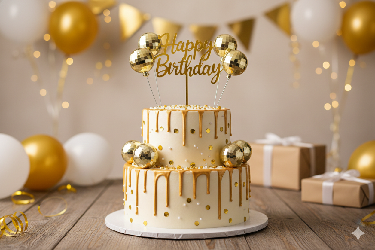 CAKE DECORATION  OR FAUX BALL  GOLDEN (PACKET  OF 20 PCS)