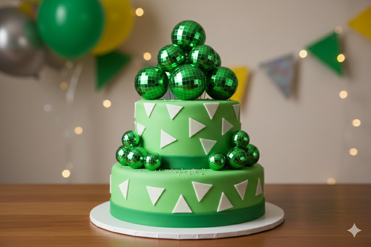 CAKE DECORATION  OR FAUX BALL  DISCO GREEN COLOR  (12 PCS OF SAME  COLOR IN ONE  PACKET) (Copy)