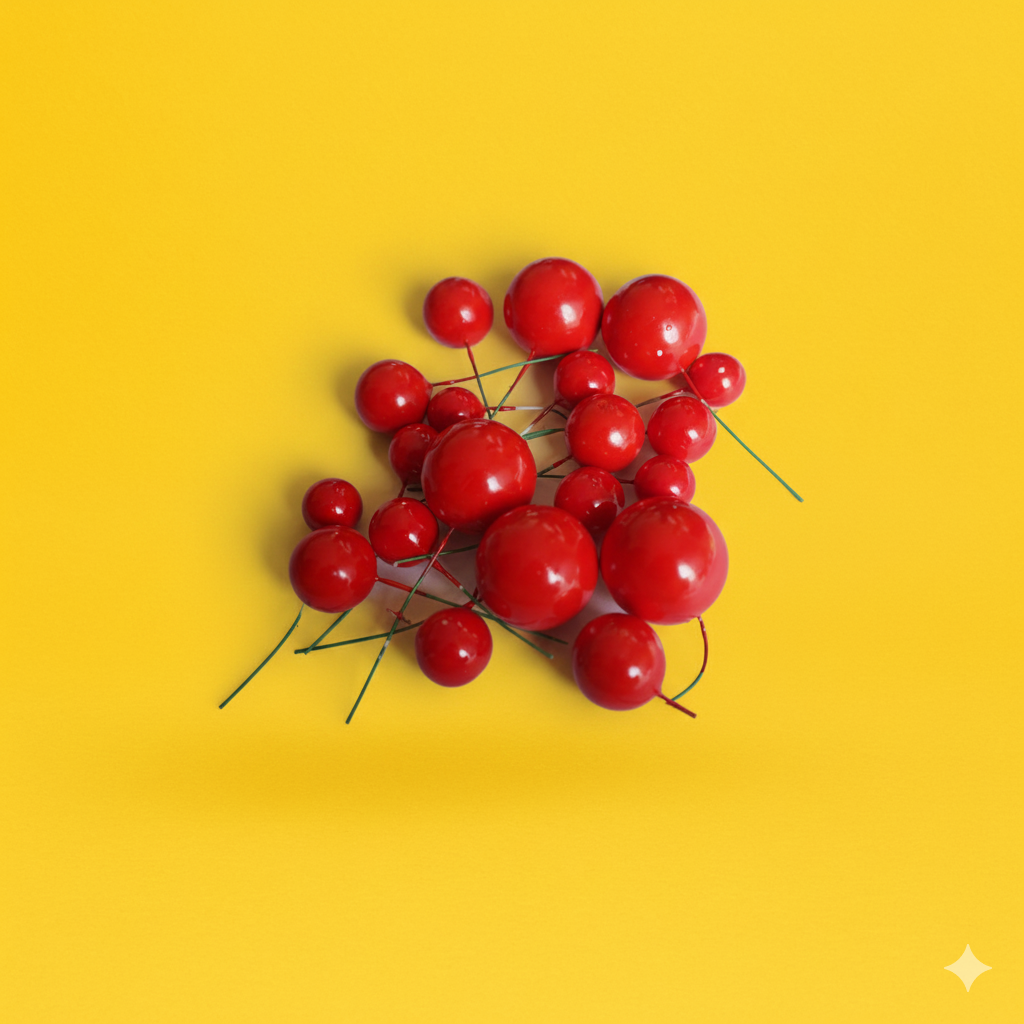 CAKE DECORATION  OR FAUX BALL  MAROON (PACKET  OF 20 PCS)