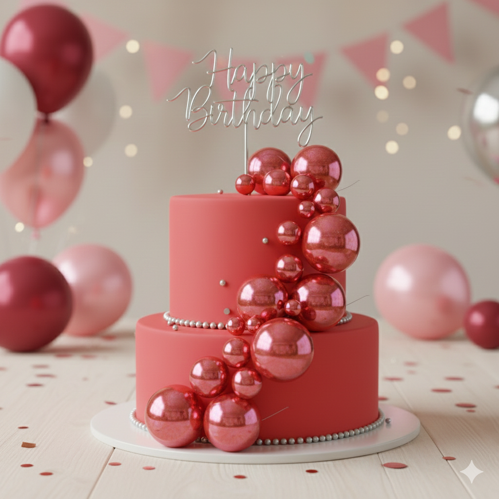 CAKE DECORATION  OR FAUX BALL  CRYSTAL RED  COLOR (12 PCS OF  SAME COLOR IN  PACKET)