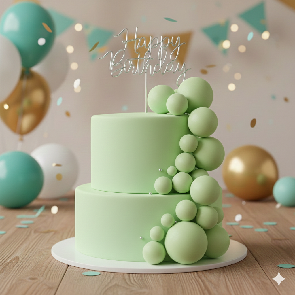 CAKE DECORATION  OR FAUX BALL  PREMIUM PARROT  GREEN (PACKE