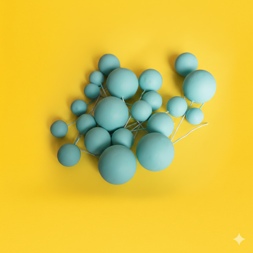 CAKE DECORATION  OR FAUX BALL  PREMIUM BLUE  (PACKET OF 20 PCS)