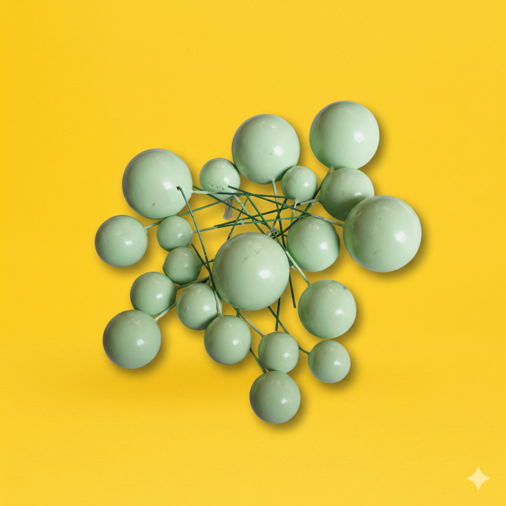 CAKE DECORATION  OR FAUX BALL  LIGHT GREEN  (PACKET OF 20 PCS)