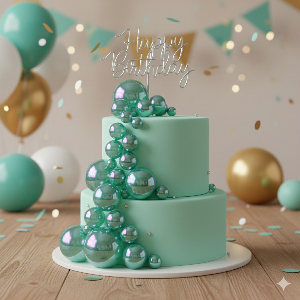 CAKE DECORATION  OR FAUX BALL  CRYSTAL GREEN  COLOR (12 PCS OF  SAME COLOR IN  PACKET)