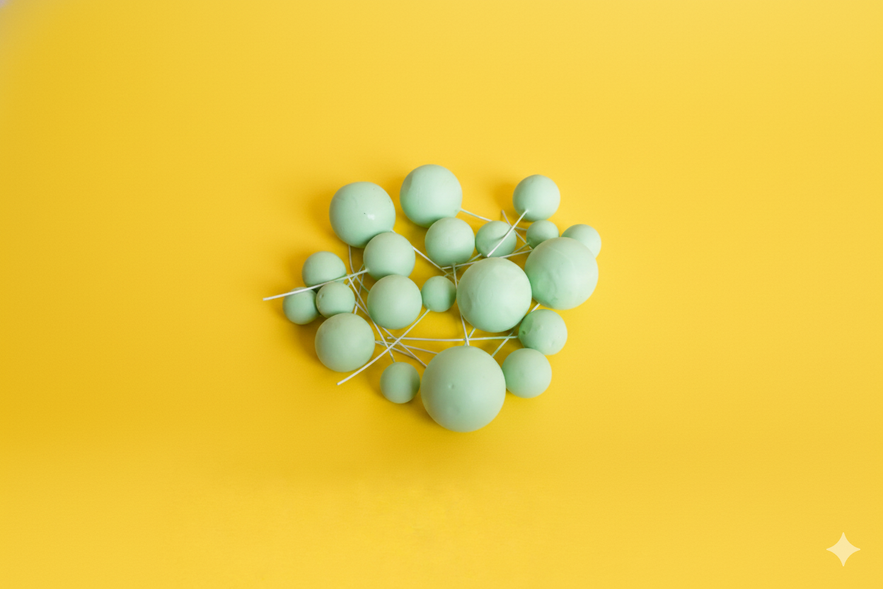 CAKE DECORATION  OR FAUX BALL  PREMIUM GREEN  (PACKET OF 20 PCS)