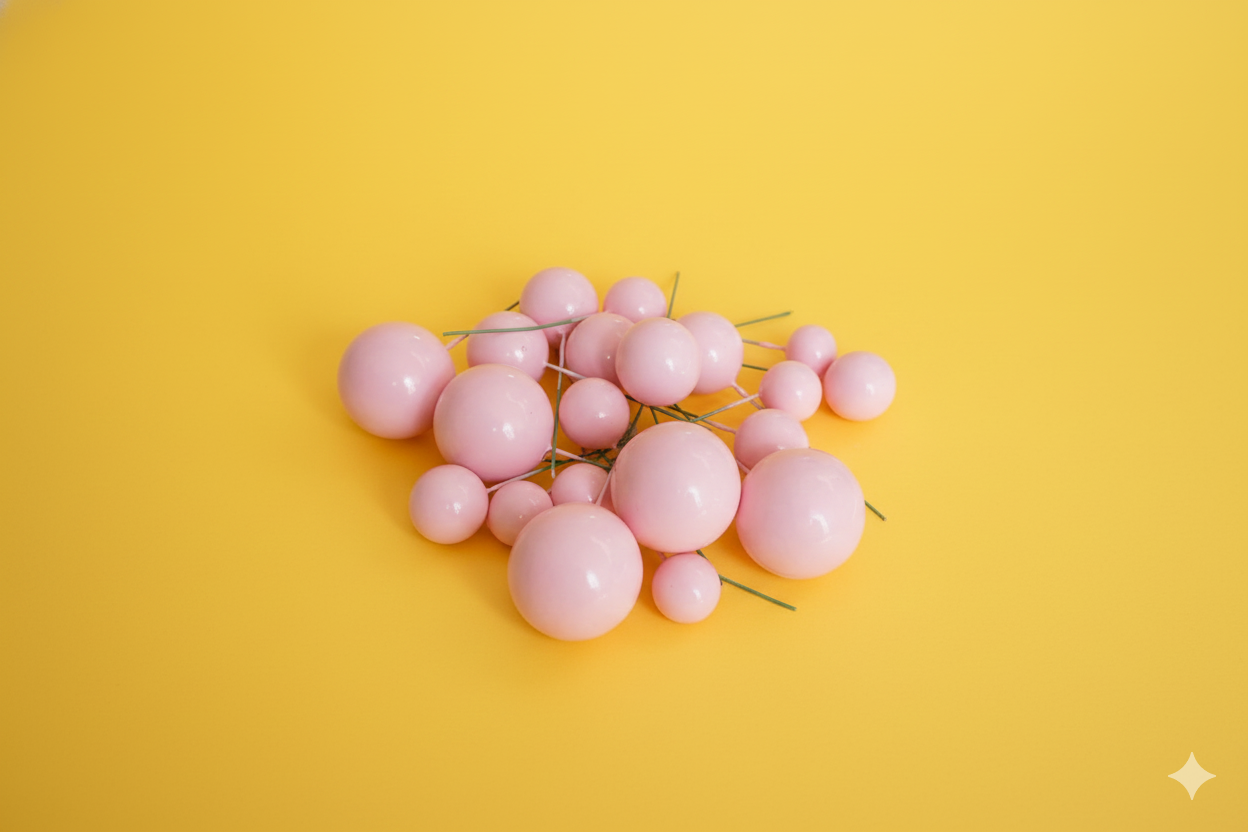 CAKE DECORATION  OR FAUX BALL  LIGHT PINK (PACKET  OF 20 PCS)