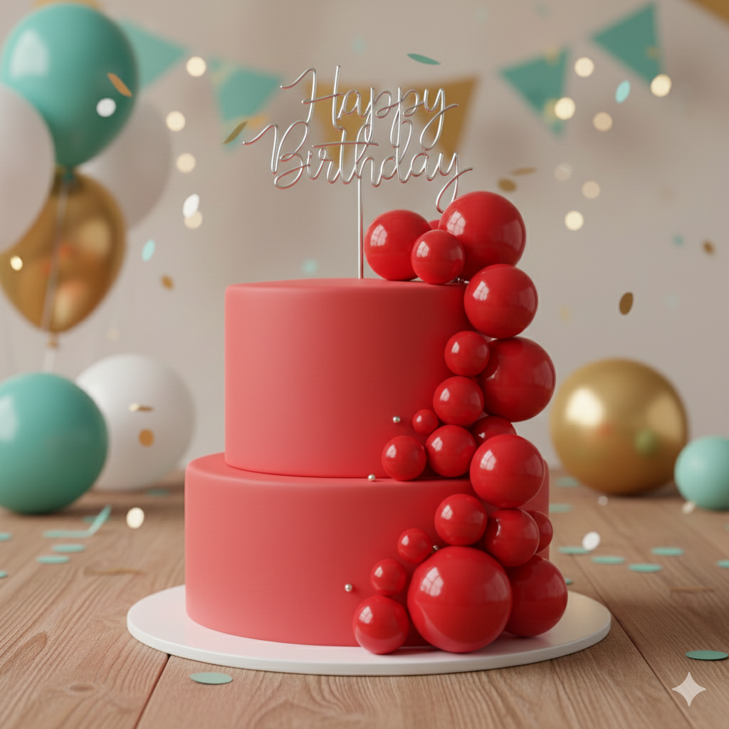 CAKE DECORATION  OR FAUX BALL  MAROON (PACKET  OF 20 PCS)