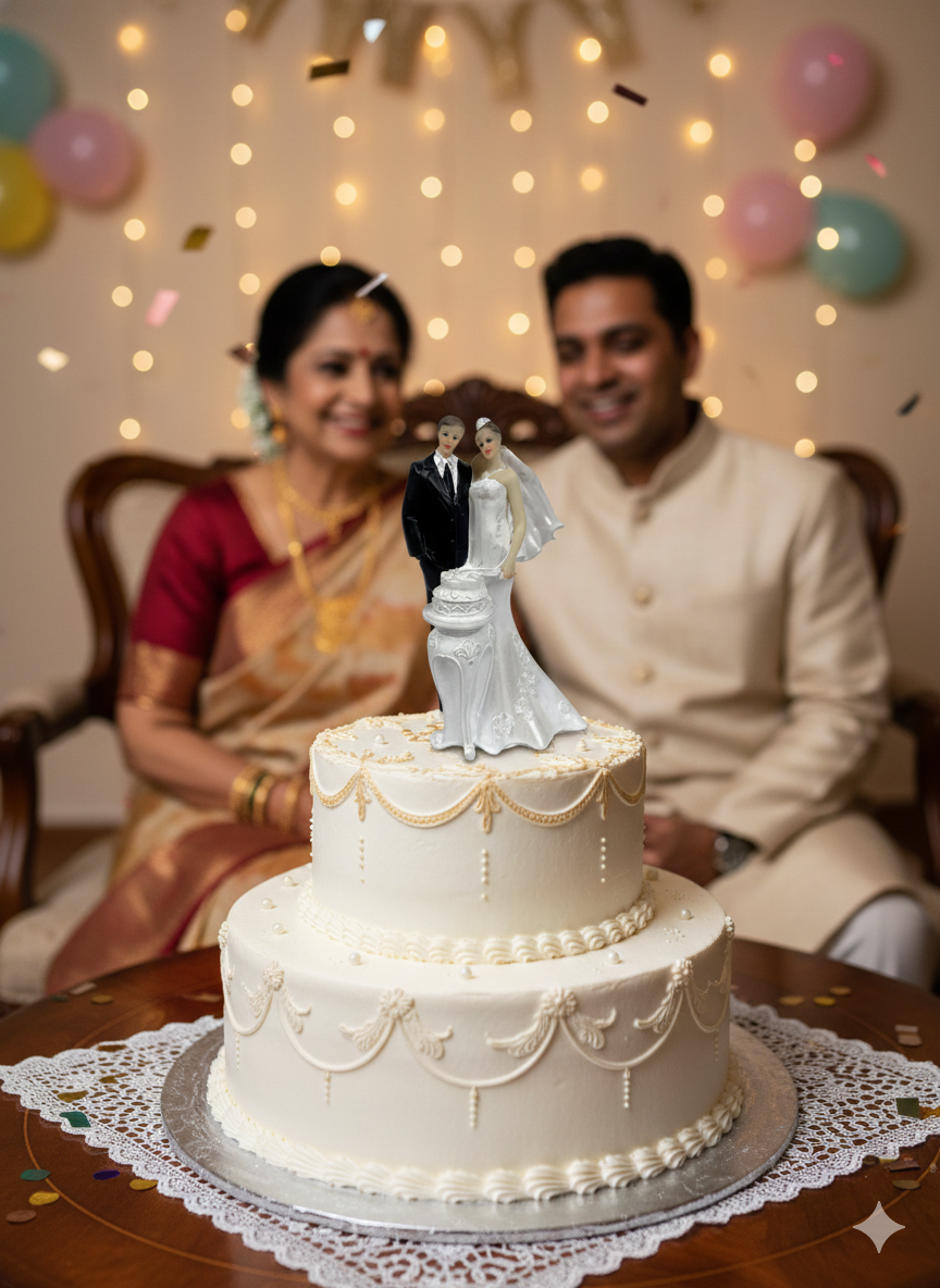 CAKE TOY STATUE  WEDDING COUPLE ON  BIKE 1 PC