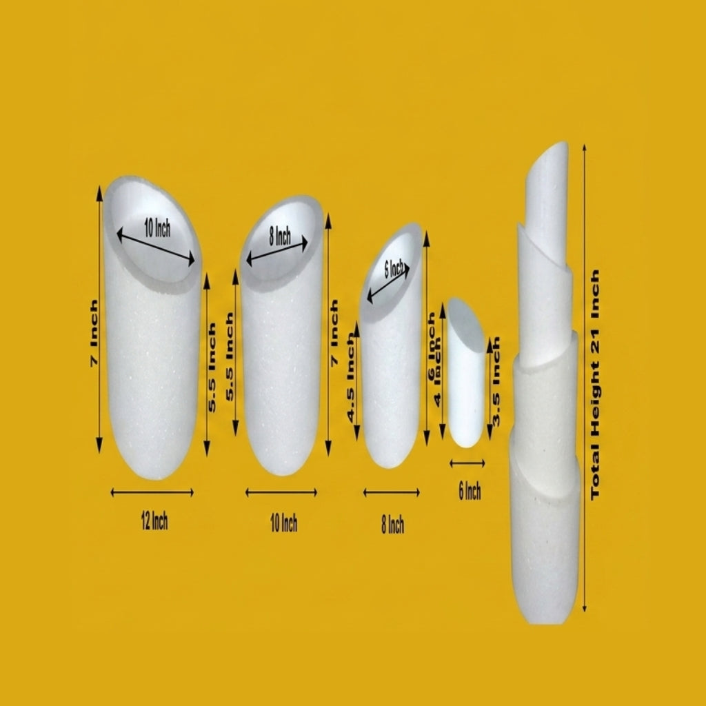 Base Diameter ( 9",7.5", 6",4.5" height 17" Set of 1 PCS)