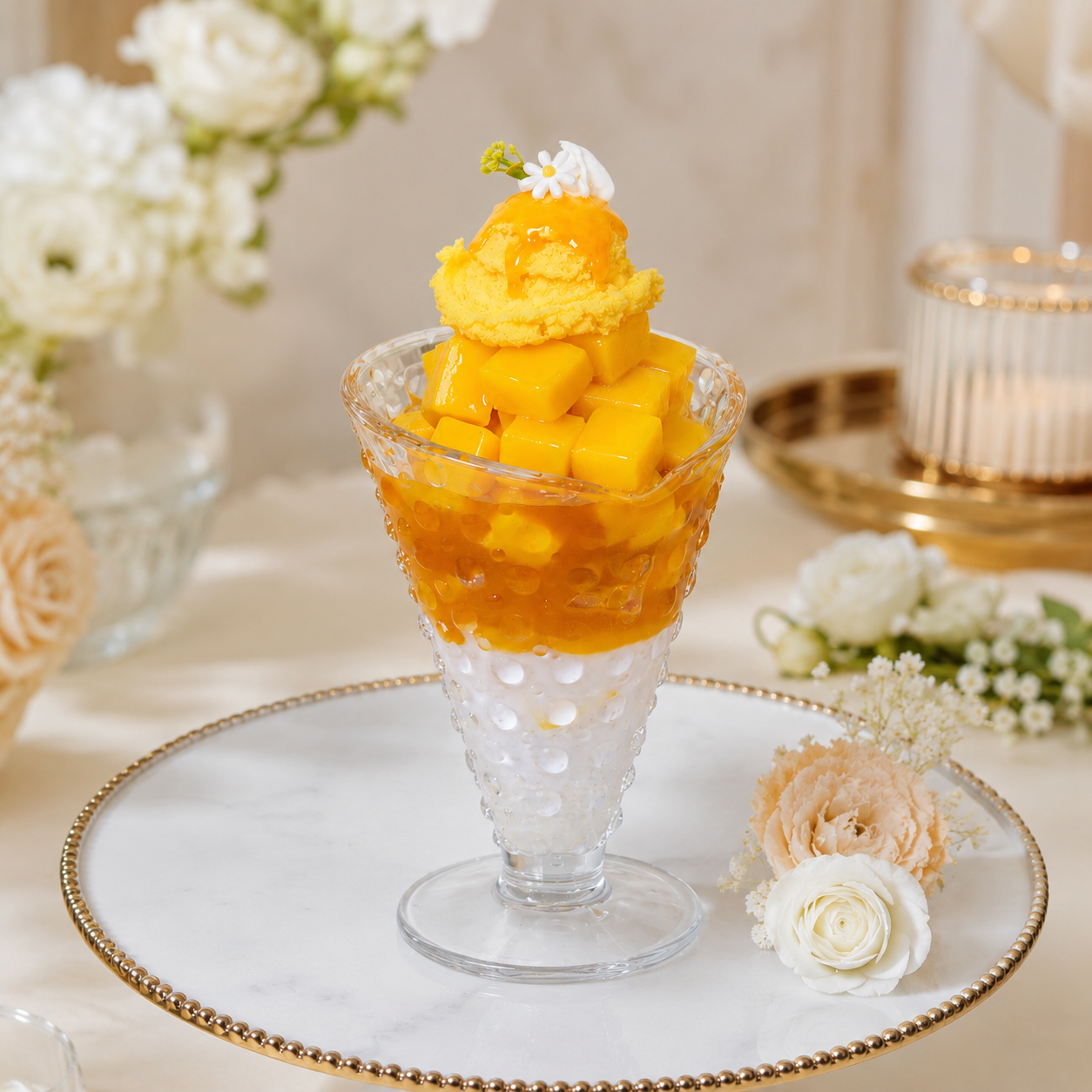 ARTIFICIAL FOOD DUMMY VANILLA ICE CREAM WITH MANGO CHUNKS (1 PC) 13601 2074-7