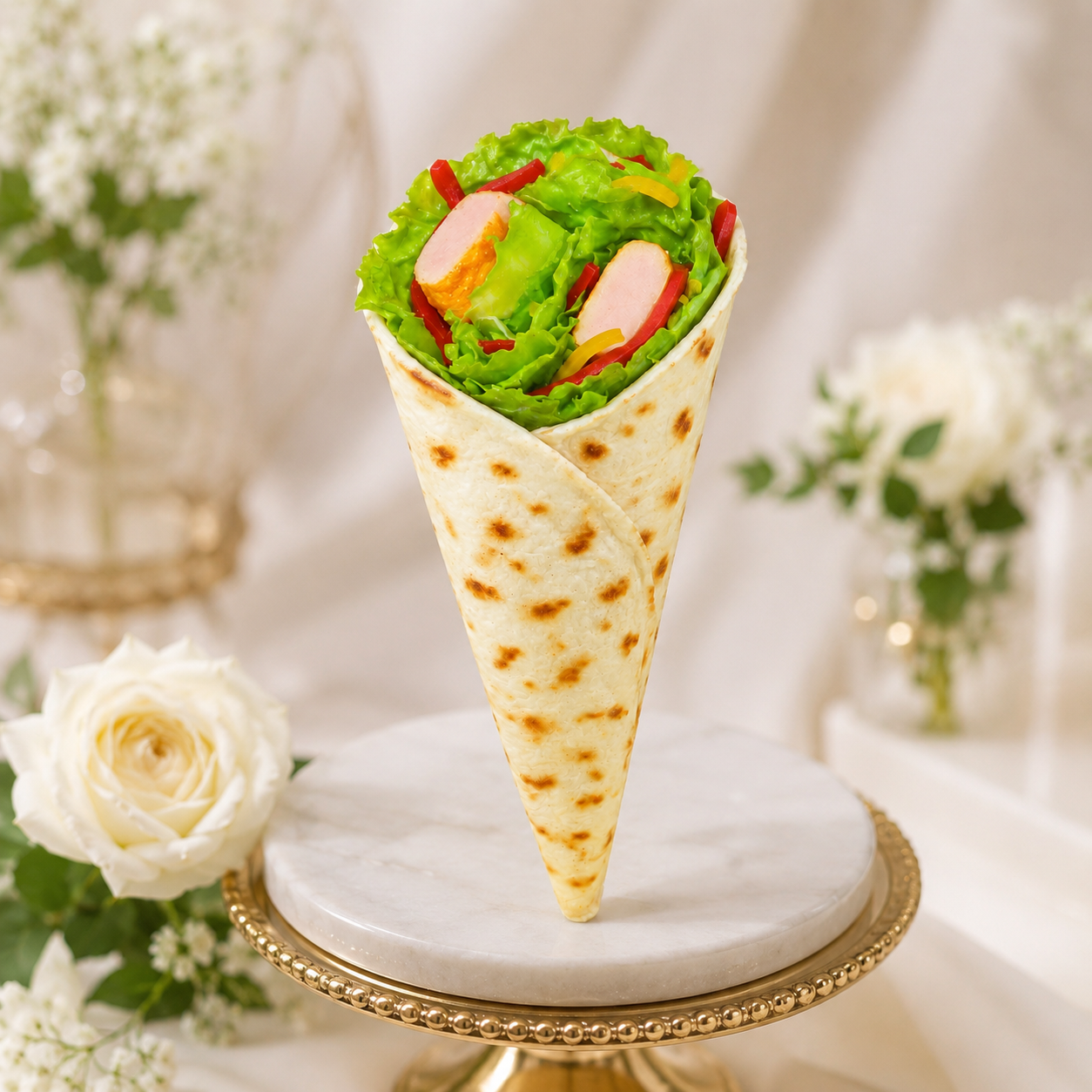 ARTIFICIAL FOOD DUMMY WRAP ROLL CONE SHAPE (1 PC) 13597 2074-3