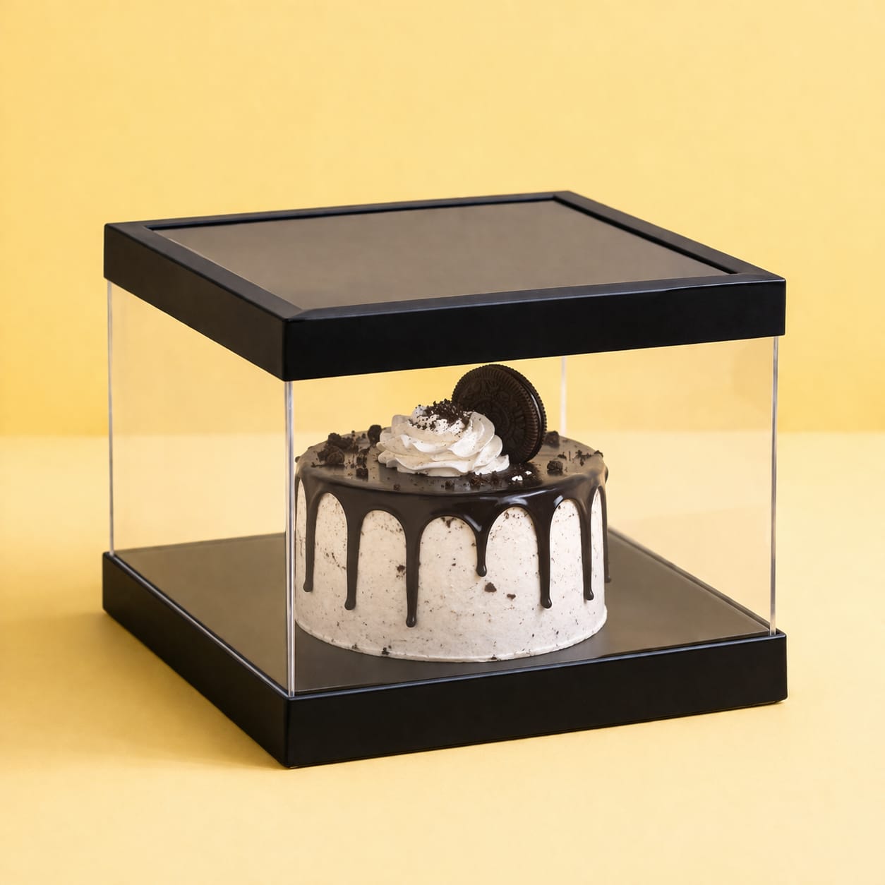 Transparent Black Cake Box (9x9x6" Set of 3 Pcs)