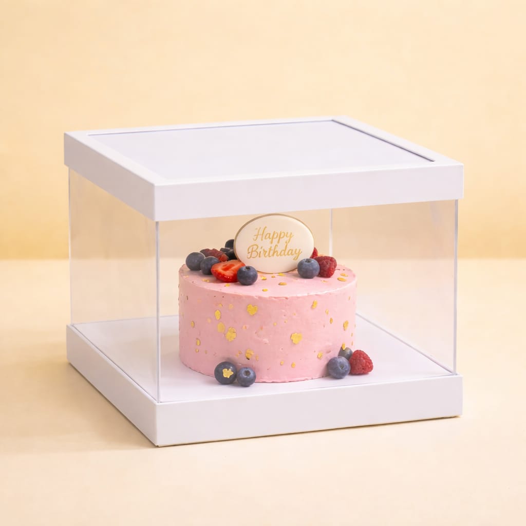Transparent White Cake Box (9x9x6" Set of 3 Pcs)