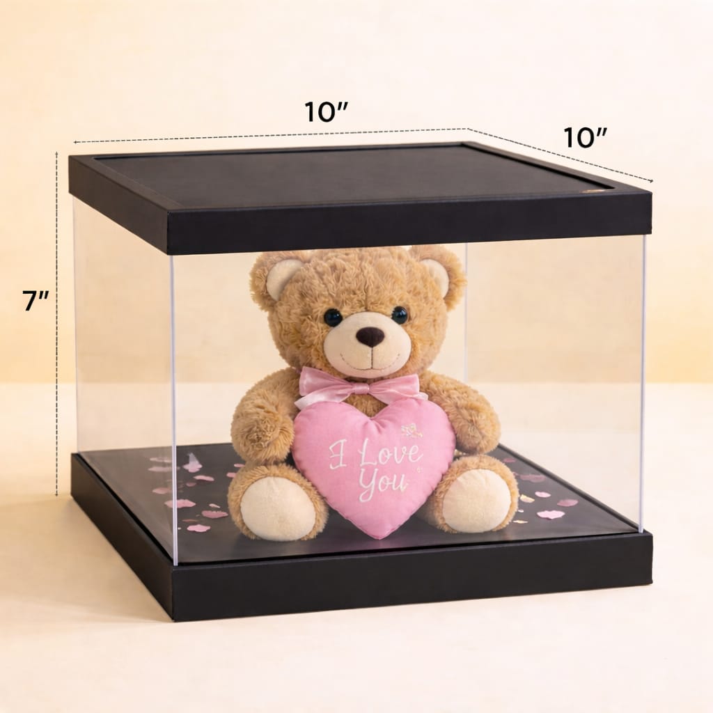 Transparent Black cake Box  (10x10x7 Inch Set of 3 PCS)