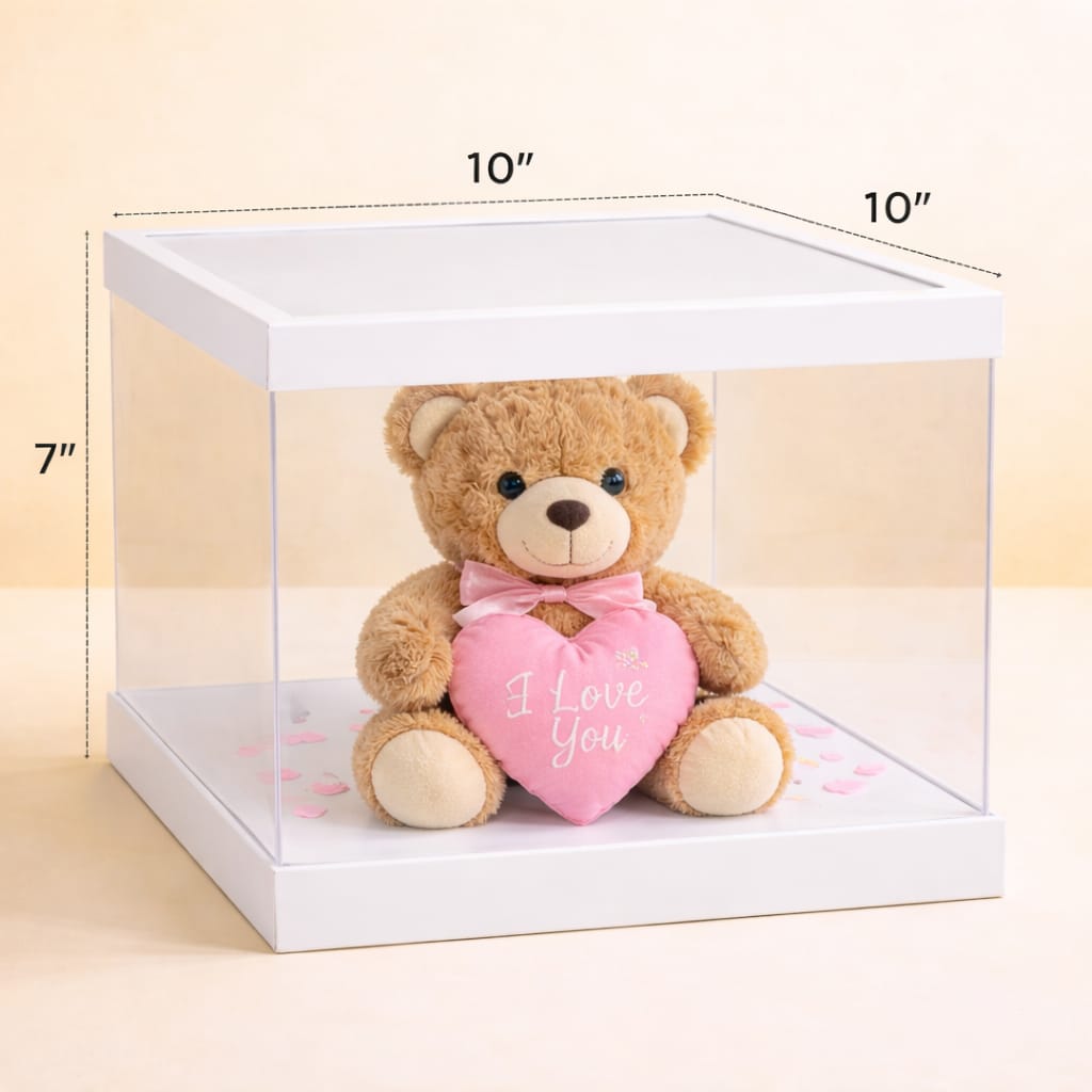 Transparent white cake Box  (10x10x7 Inch Set of 3 PCS)