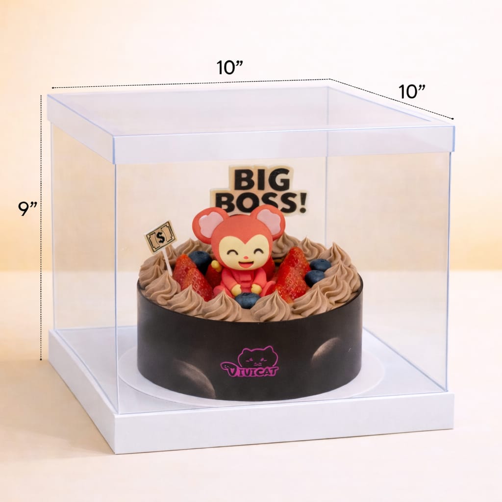 Transparent  cake Box  (10x10x7 Inch Set of 3 PCS)