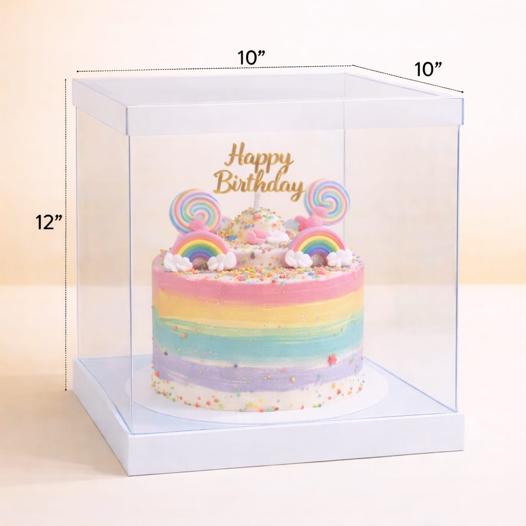 Transparent Cake Box (10x10x9 Inch Set of 3 PCS)