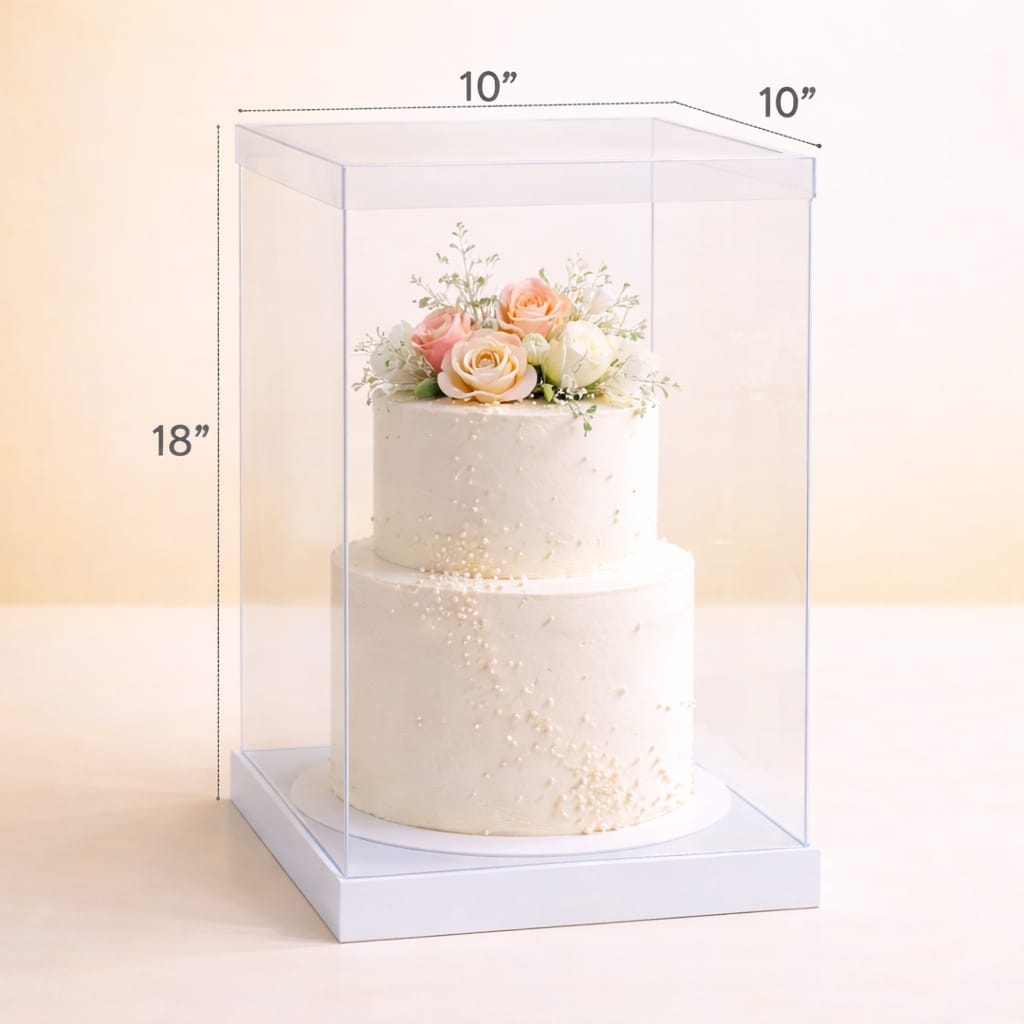 Transparent Cake Box Set of 3 PCS (10x10x18 Inch) (Barcode 13785)