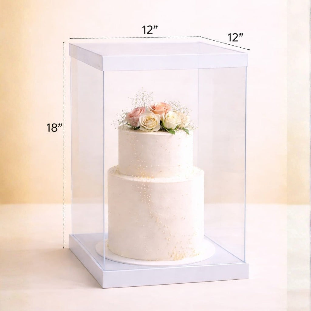 Transparent White Cake Box  (12x12x18" Set of 3 PCS)