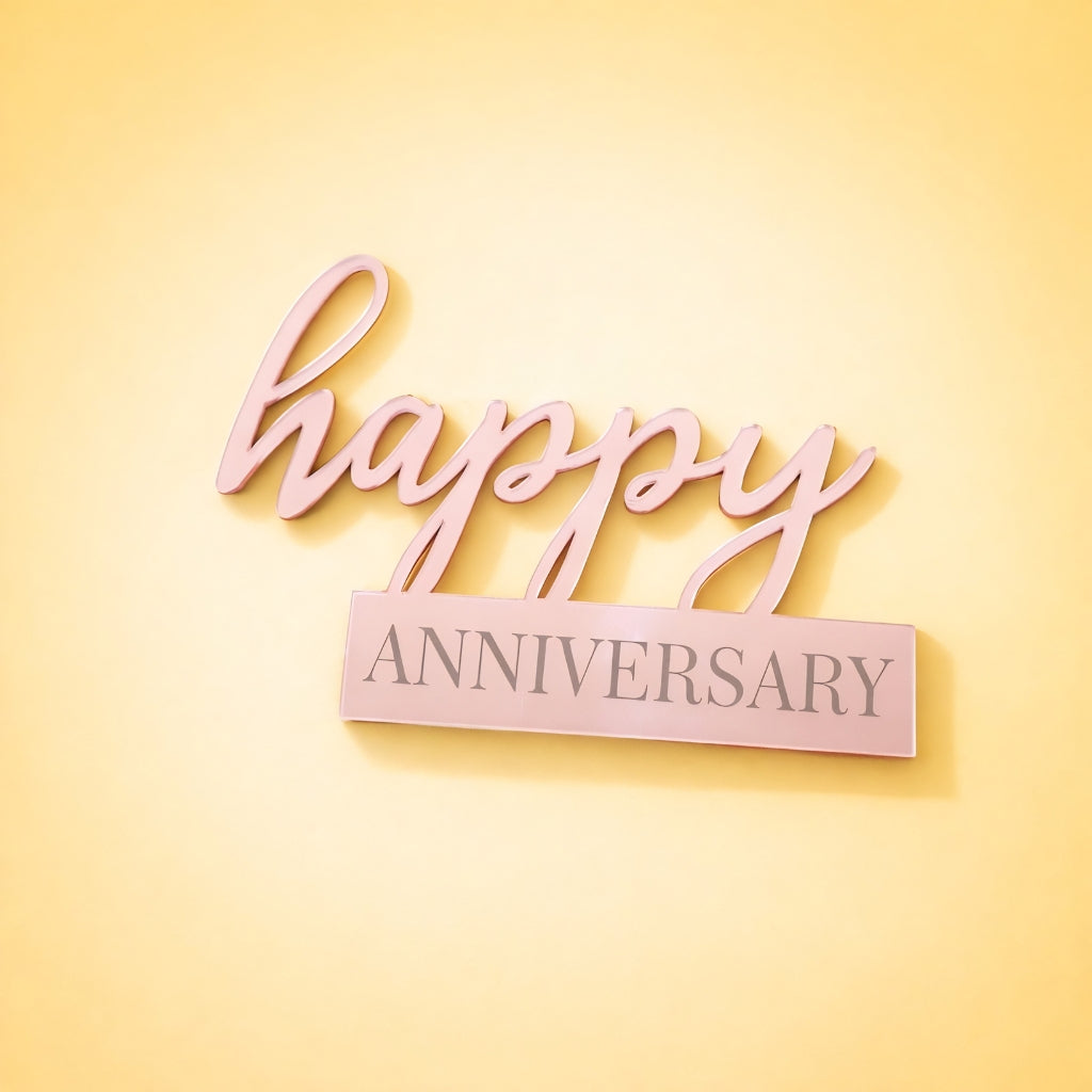 Happy Anniversary Acrylic Cake Topper (Set of 5 pcs)
