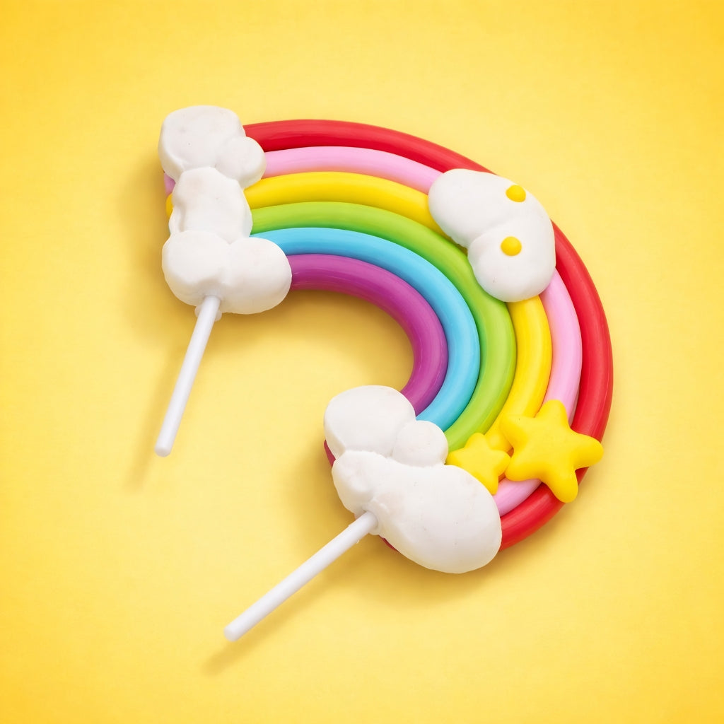 Rainbow Cake Topper with Stick (Set of 5 pcs)