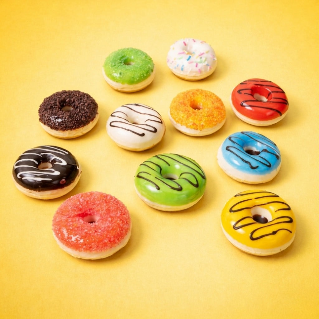 Multicolor Silicone Faux Doughnut Decoration (Pack of 12 pcs) 1372
