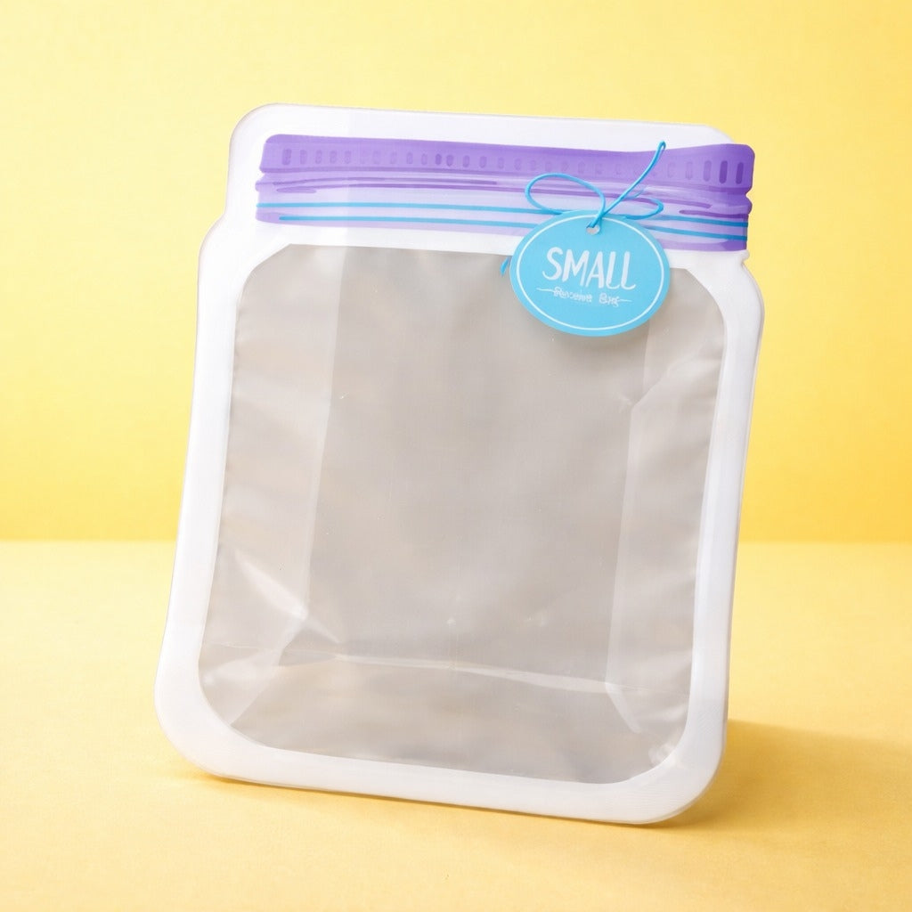 Plastic Jar Shape Ziplock Pouch (15 × 10.5 cm, Set of 20 pcs) 12660