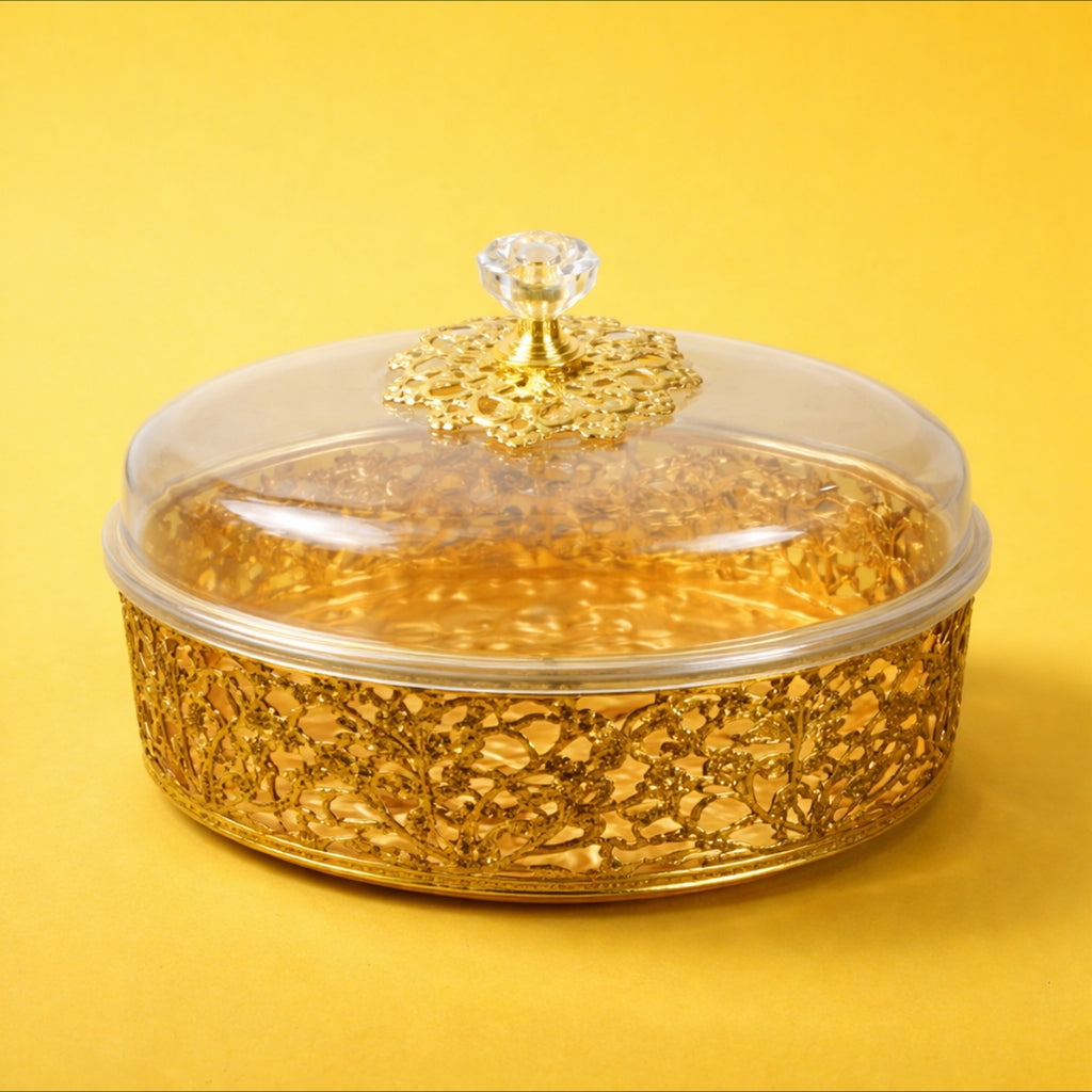 Luxury Golden Plated Oval Box (6×2 Inch, Set of 3 pcs) 11391