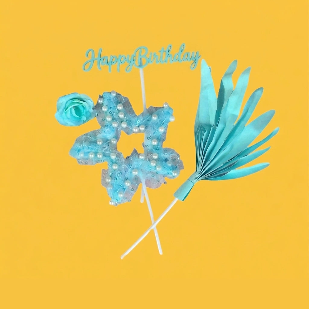 Blue Doll Cake Topper Accessories (Set of 2 pcs)