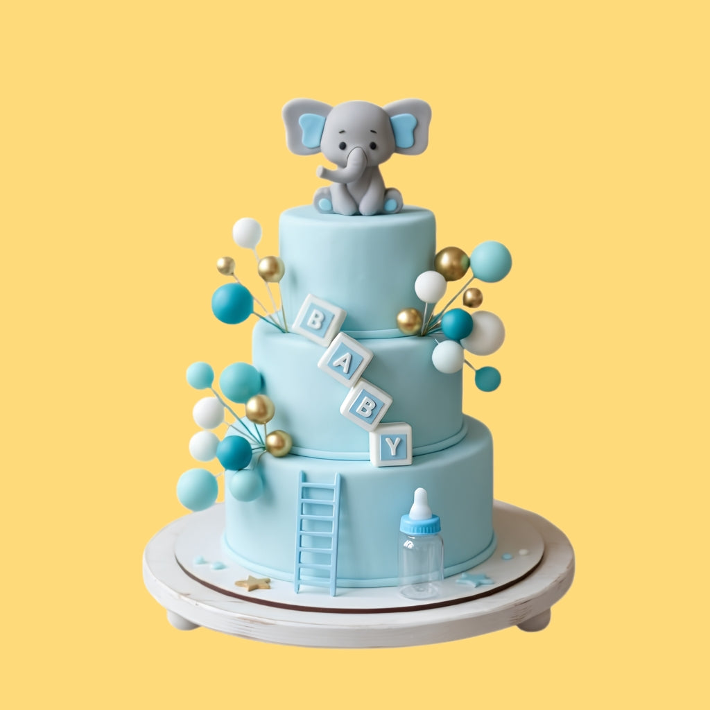 Baby Elephant Cake Topper Accessories (Set of 1 pcs)