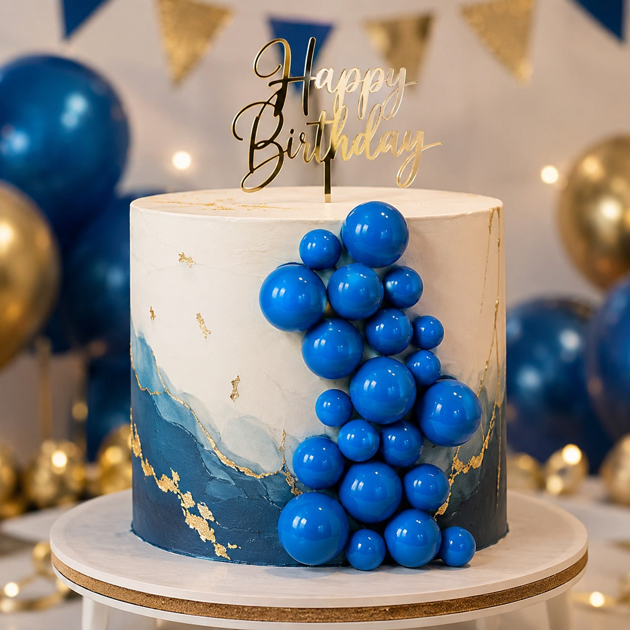 CAKE DECORATION OR  FAUX BALL DARK BLUE  (PACKET OF 20 PCS)10854