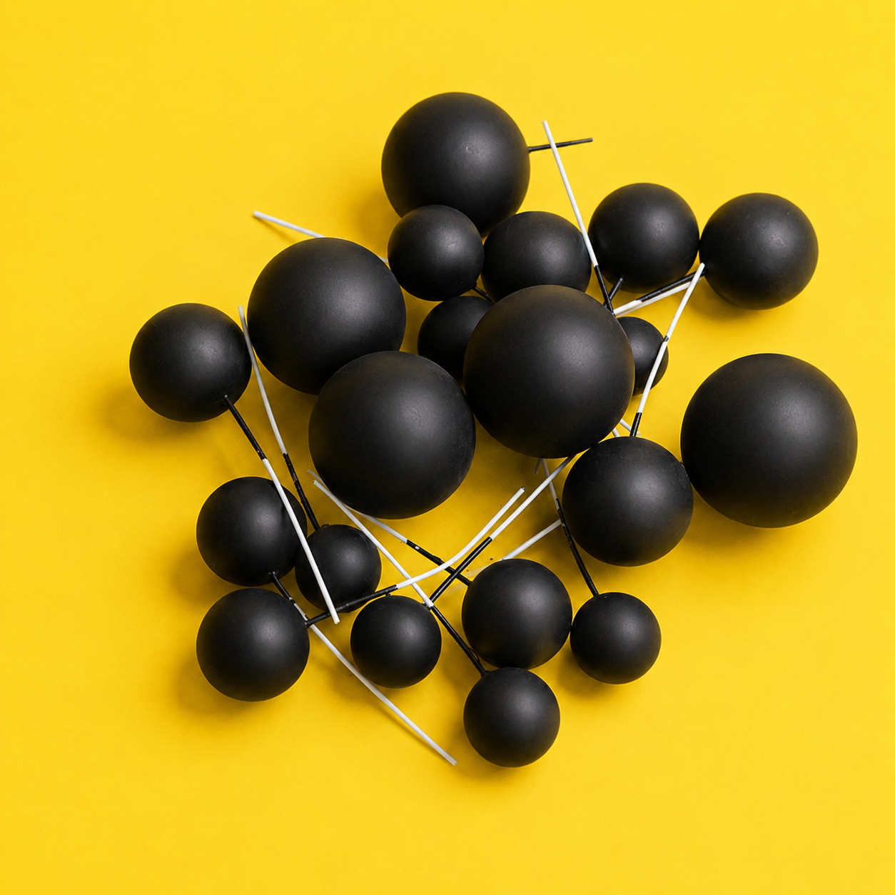 CAKE DECORATION OR FAUX BALL BLACK (PACKET OF 10 PCS) (Barcode 10320)