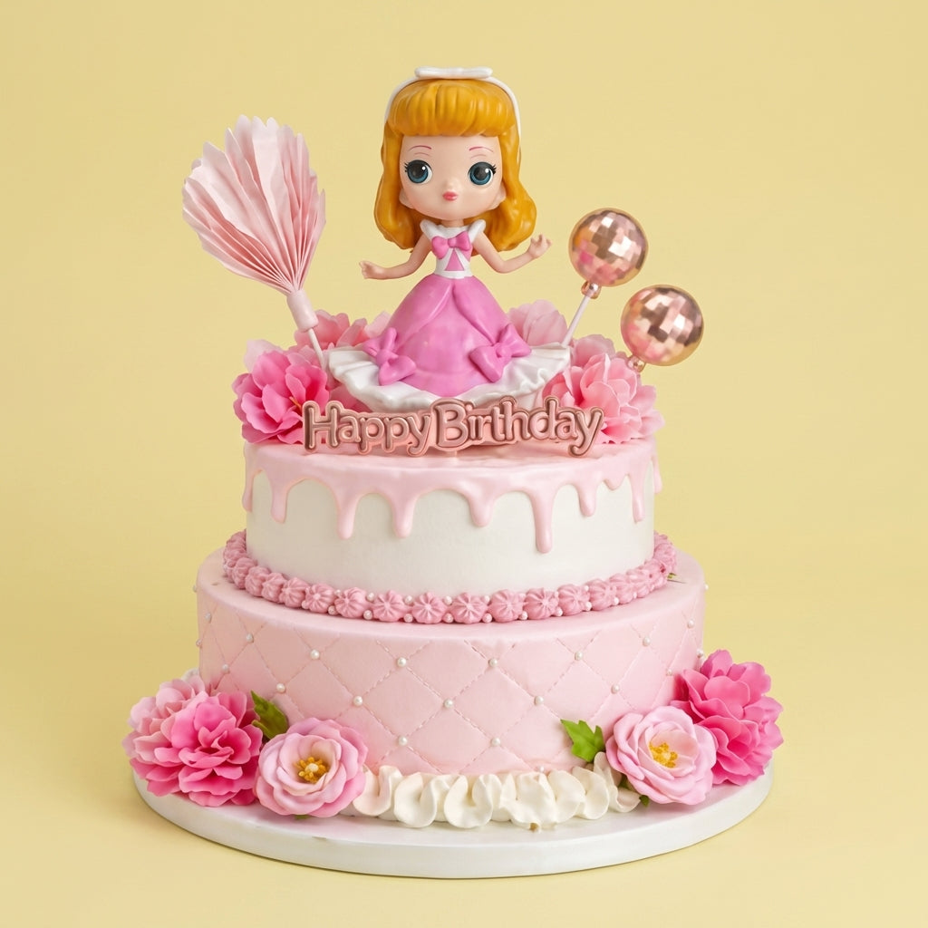 Pink Doll Cake Topper Accessories (Set of 2 pcs)